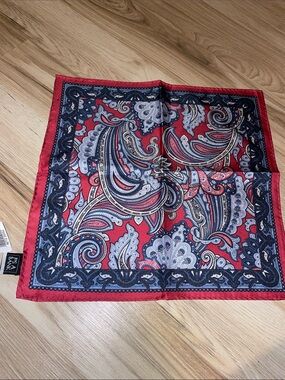 Jo’s A bank Red Paisley Pocket Square